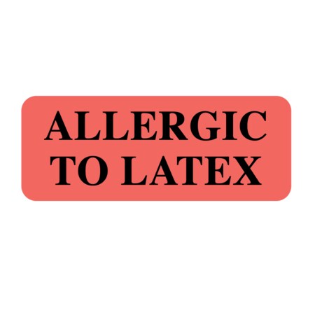 Nevs Allergic To Latex 7/8" x 2-1/4" Flr Red w/Black N-8873